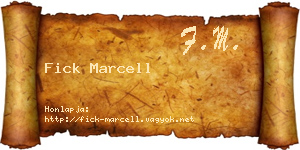 Fick Marcell névjegykártya